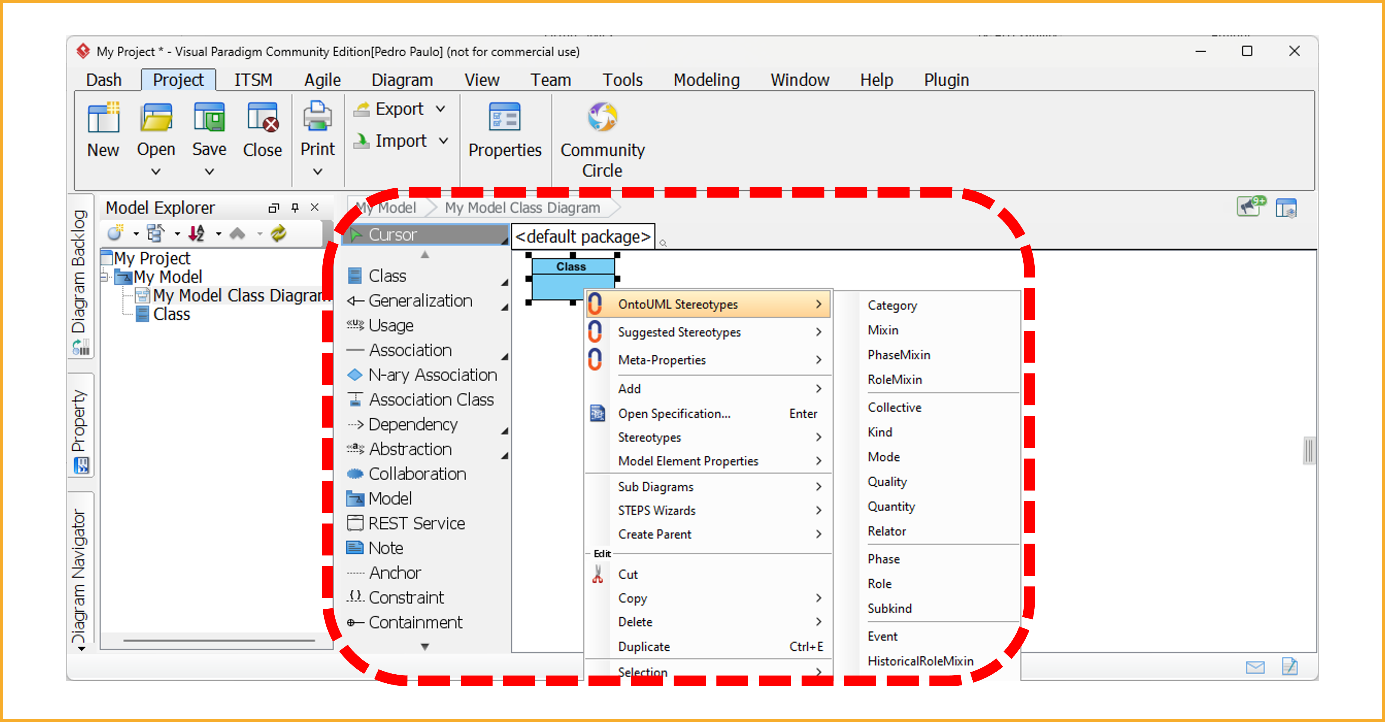 Step 5 – Add and Stereotype a Class